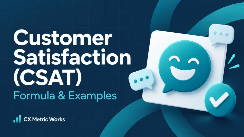 Customer satisfaction illustrated with a smiling speech bubble and checkmark